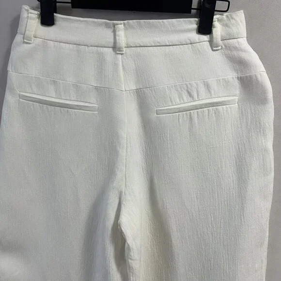 ZARA Women's White High-Waisted Straight-Leg Pants - Picture 3 of 16